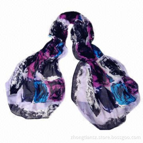 Scarf, Made of 100% Silk, Good-quality, Various Colors are Available